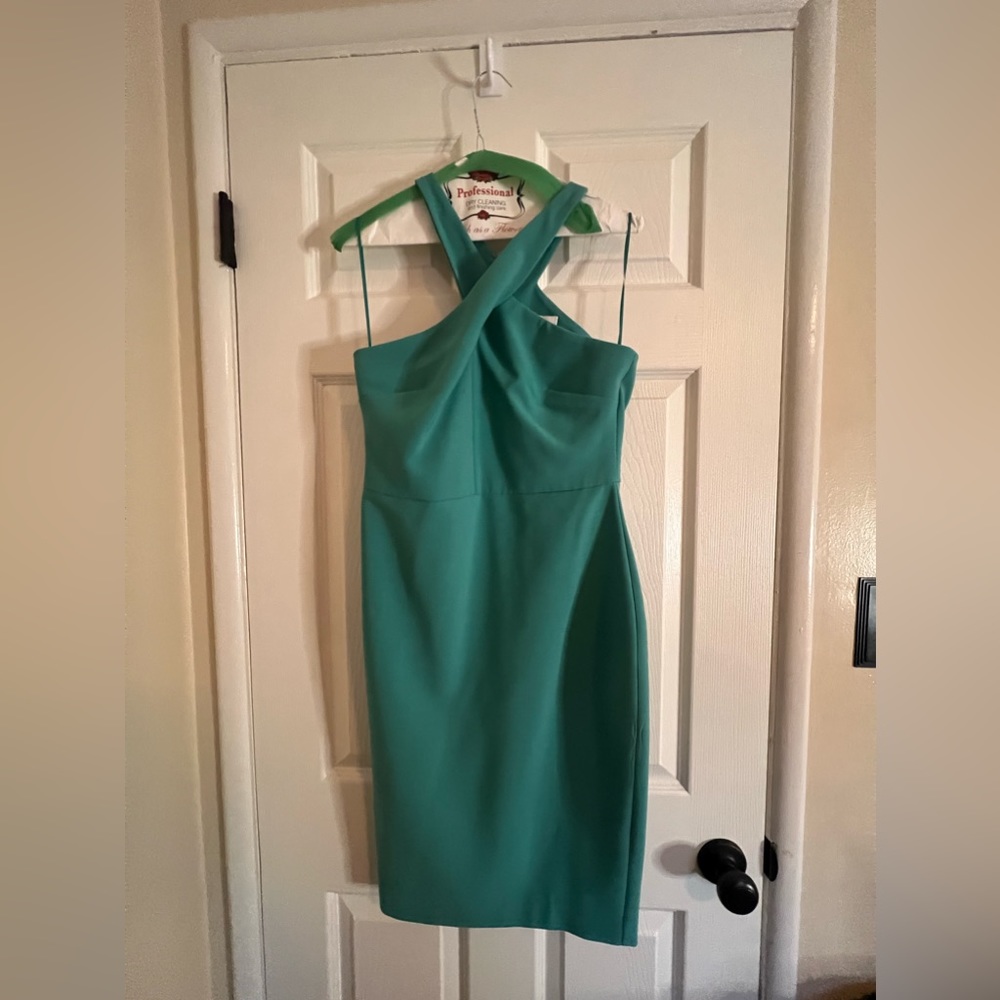 Teal halter dress